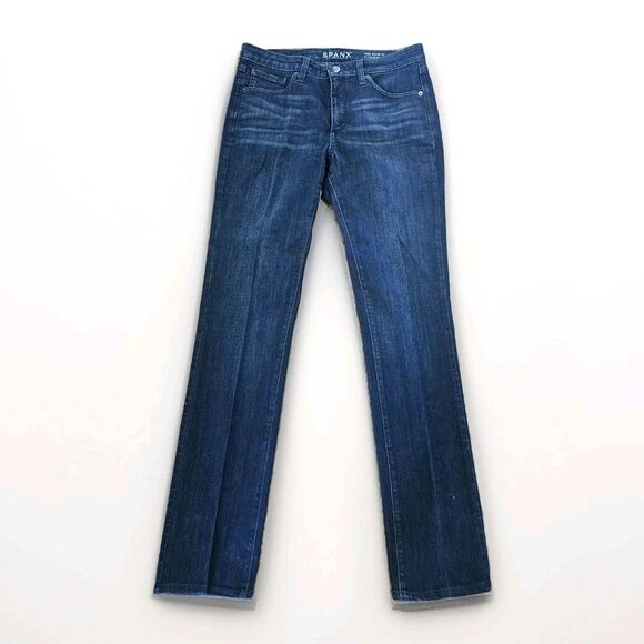 Spanx SLIM X STRAIGHT Dark Wash Blue Denim Jeans Women Size 29 - Picture 1 of 5